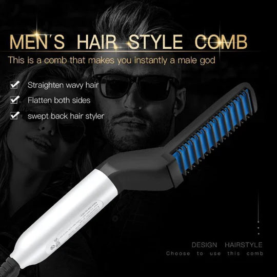 Men's Hair & Beard Straightener Brush - Pakisma