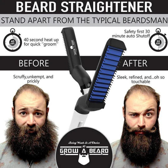 Men's Hair & Beard Straightener Brush - Pakisma