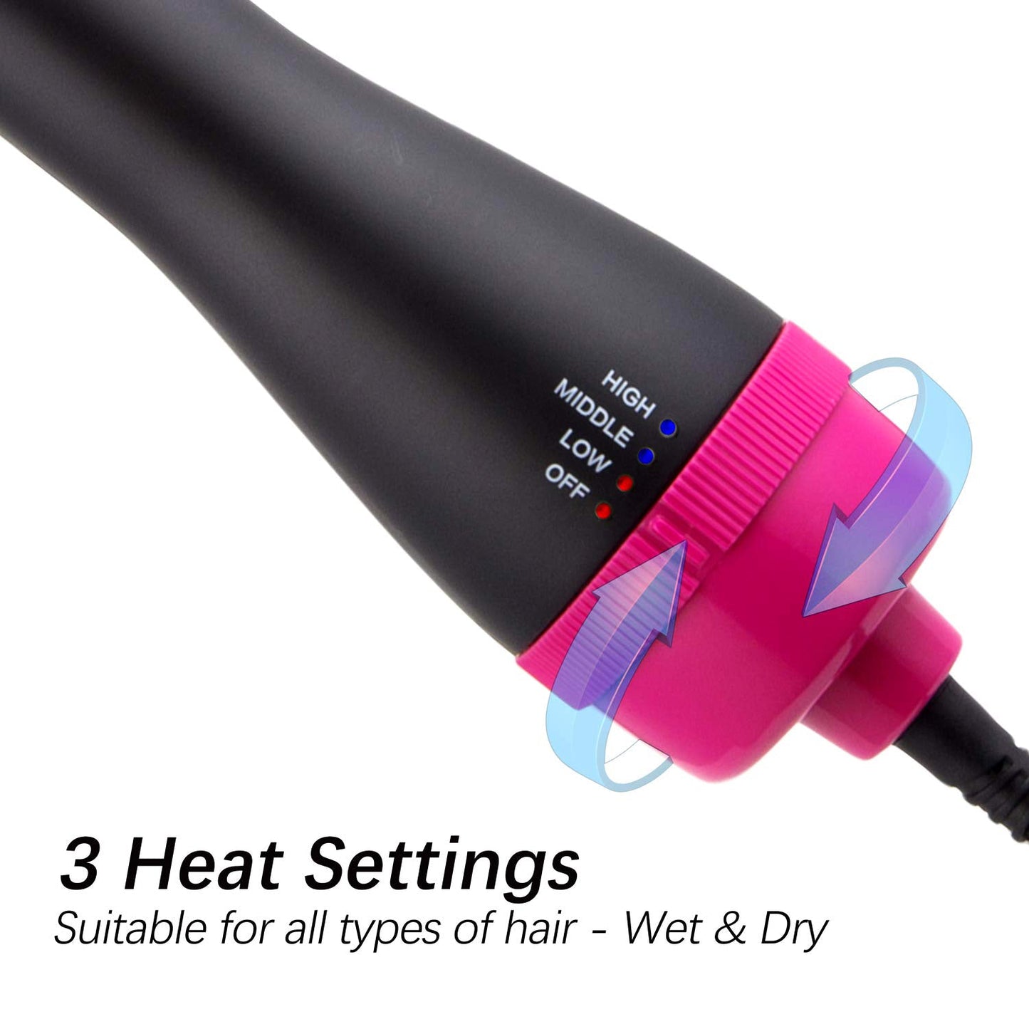 3 IN 1 HAIR BRUSH (HAIR DRYER,STRAIGHTENER & CURLER) - Pakisma