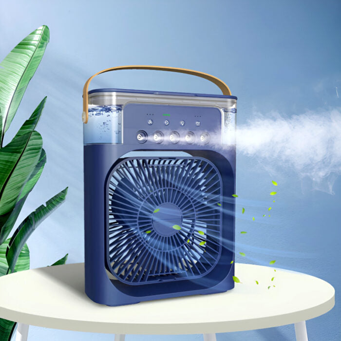 4-In-1 Multi-Functional Portable Air Humidifier Cooling USB Fan With 7-Color - Pakisma